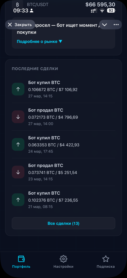 ALF Mini App — Сделки